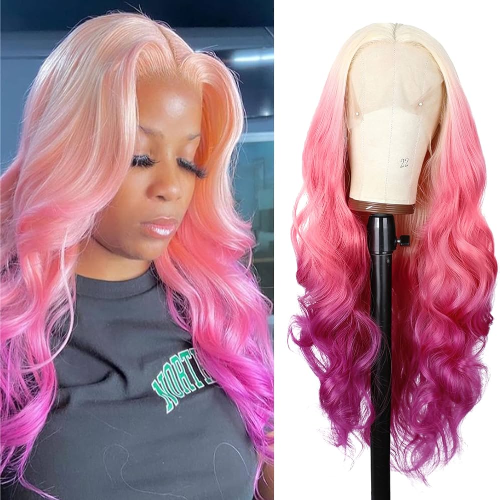 blonde and pink wig