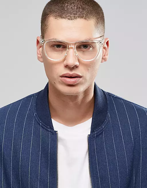 men's clear frame glasses