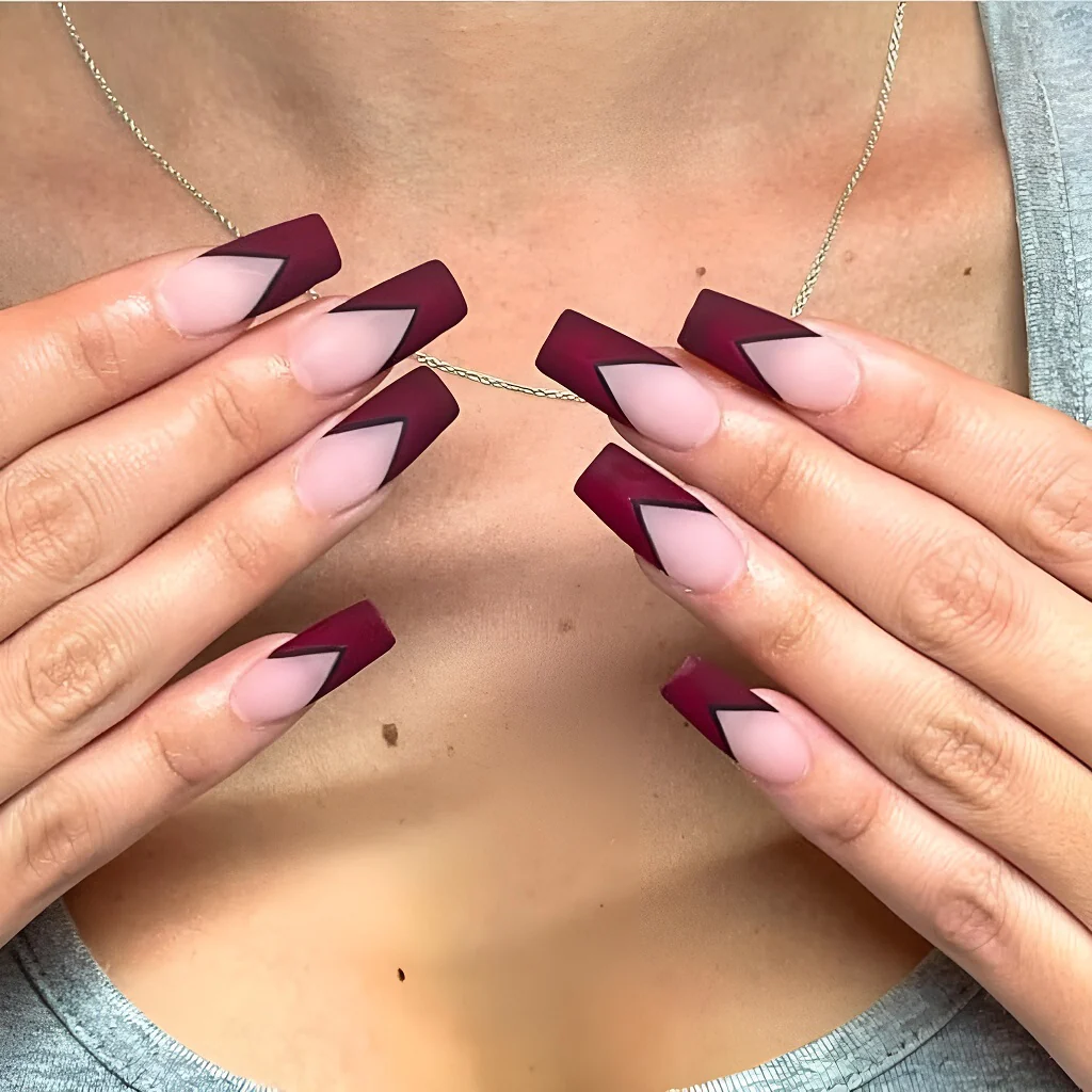 Maroon Nails