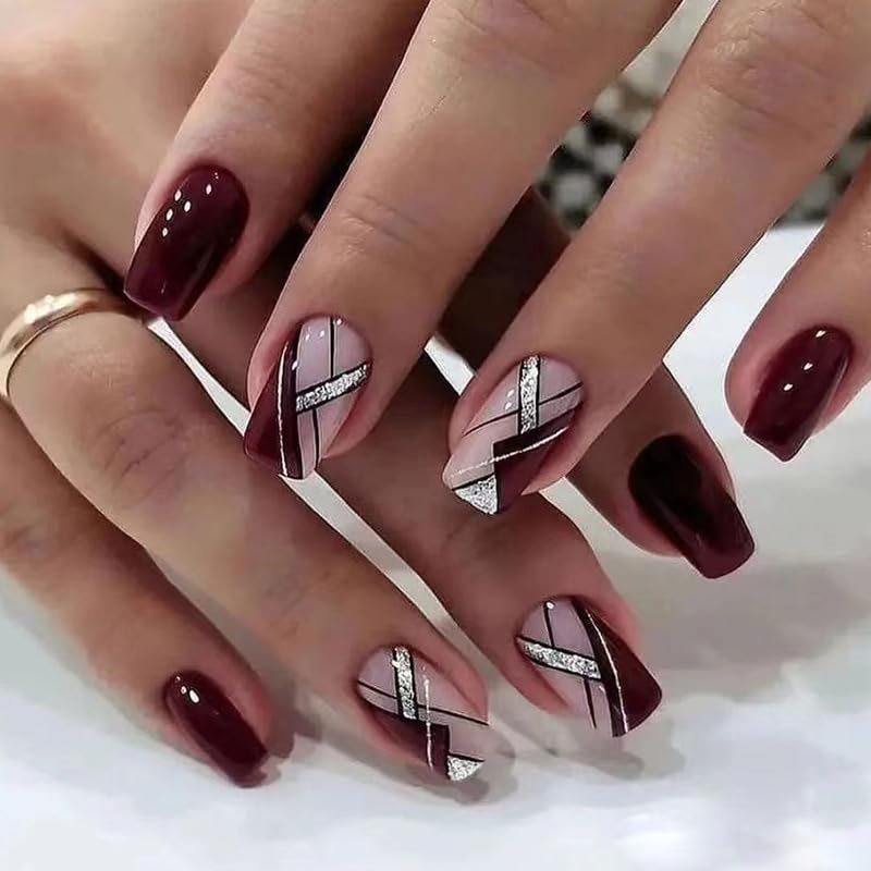 Maroon Nails