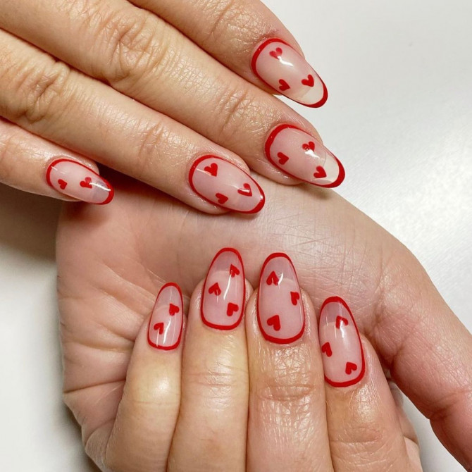 pink valentine's day nails