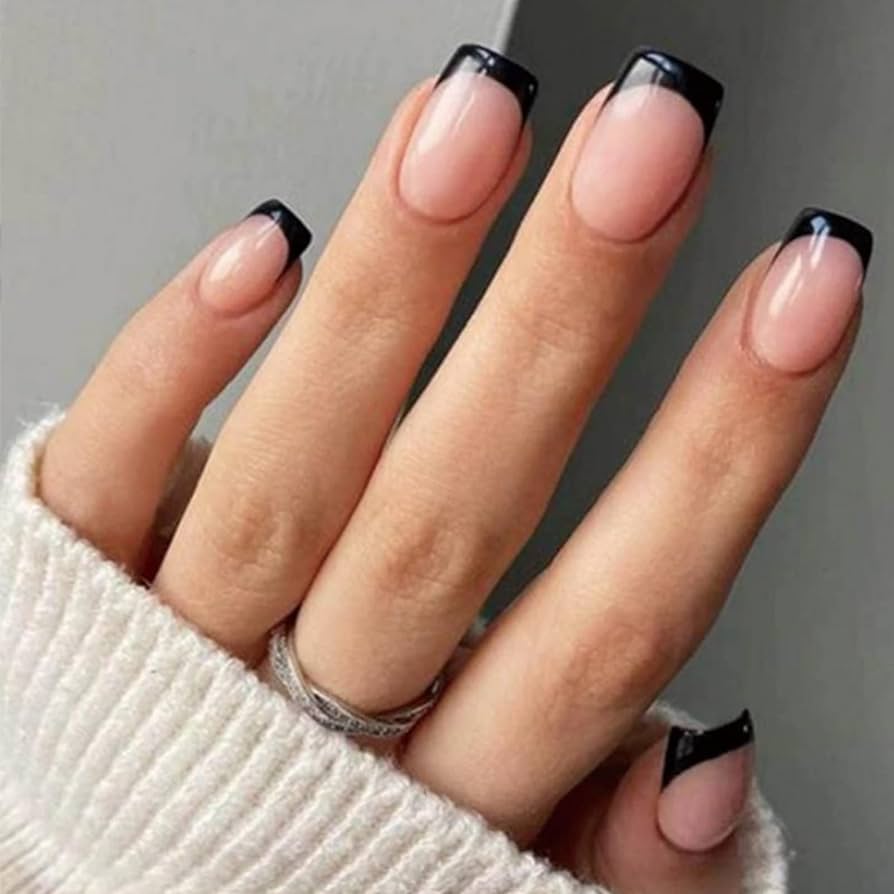 black tip nails