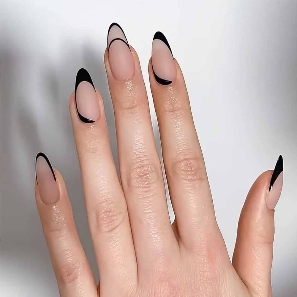 black tip nails