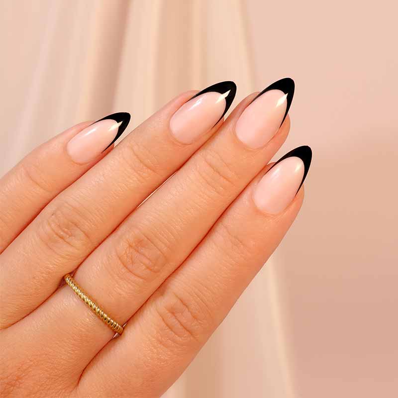 black tip nails