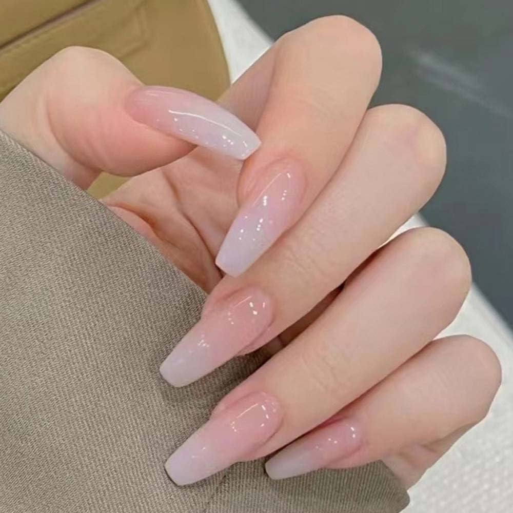 pink and white nails