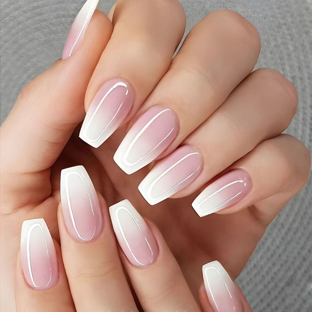 pink and white nails