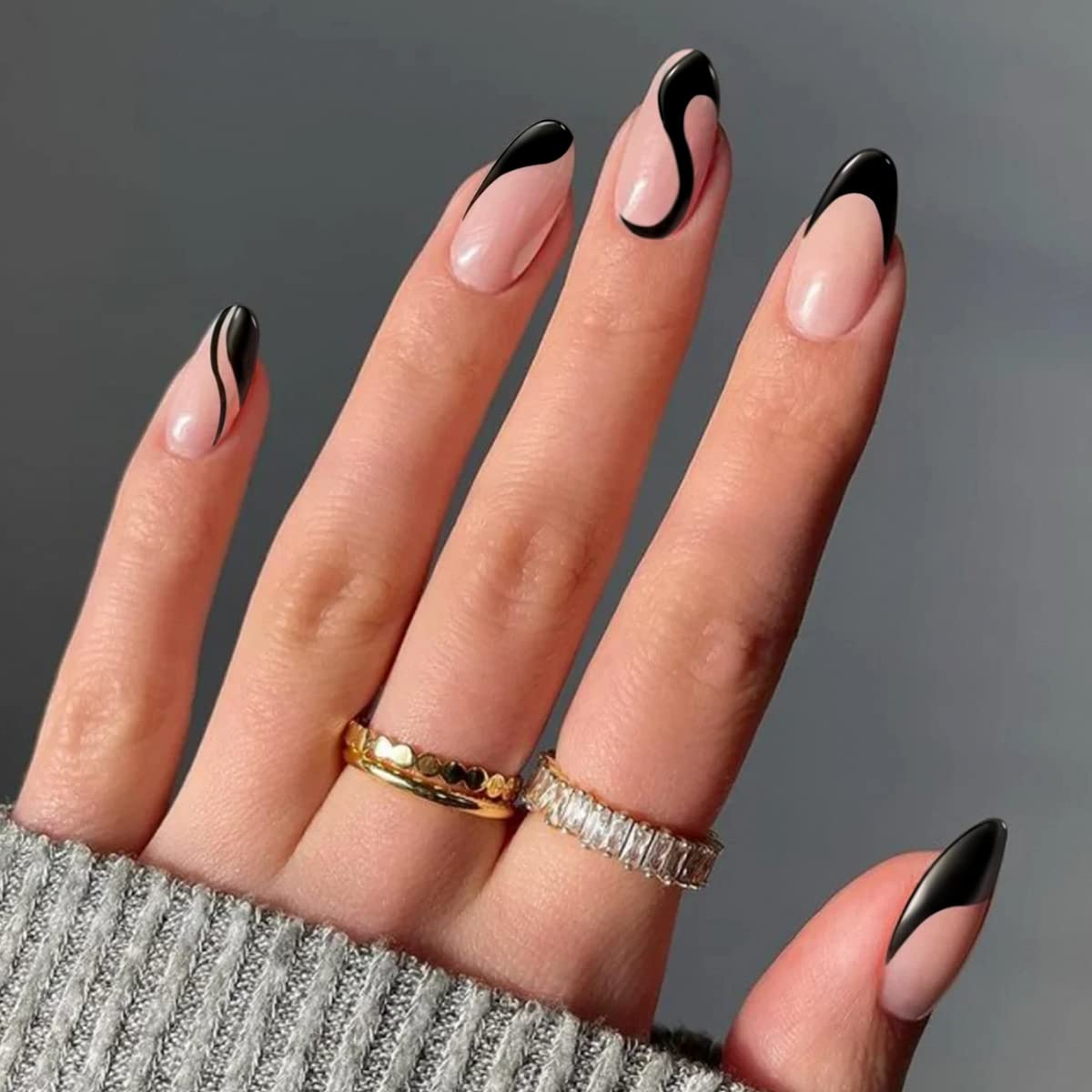 black french nails