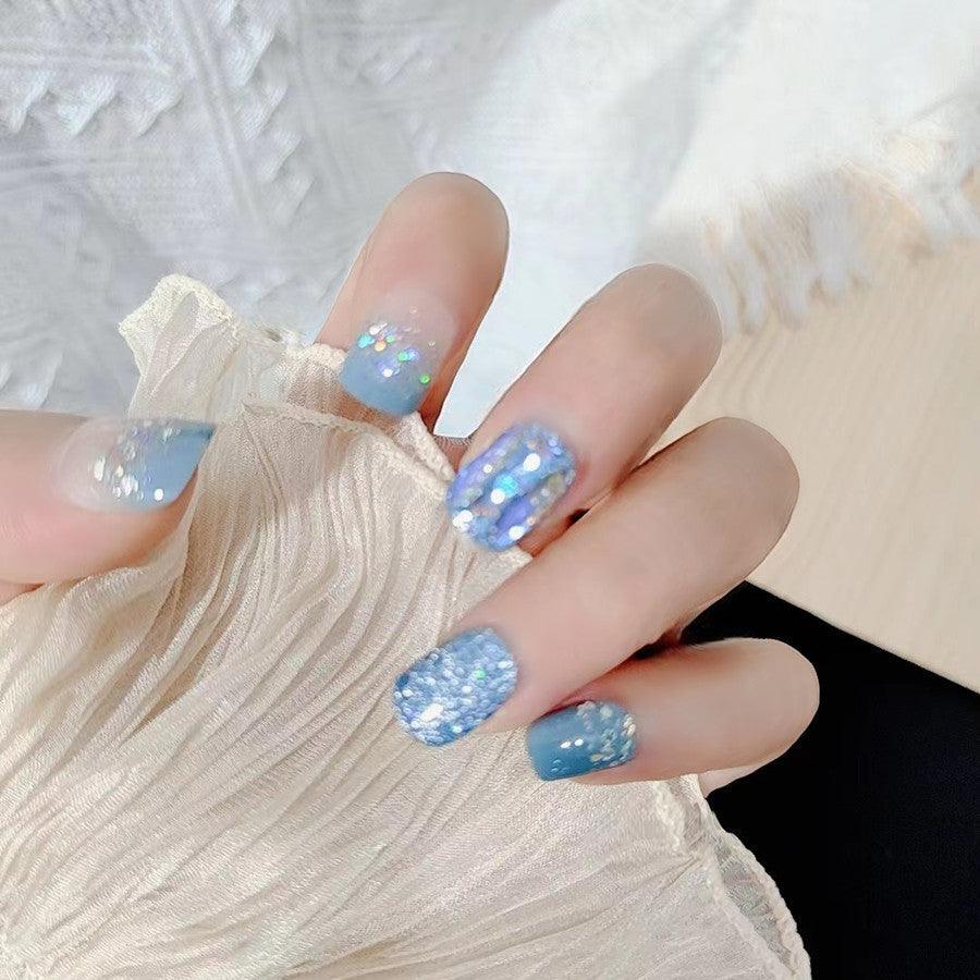 Icy Blue and Baby Blue Nails