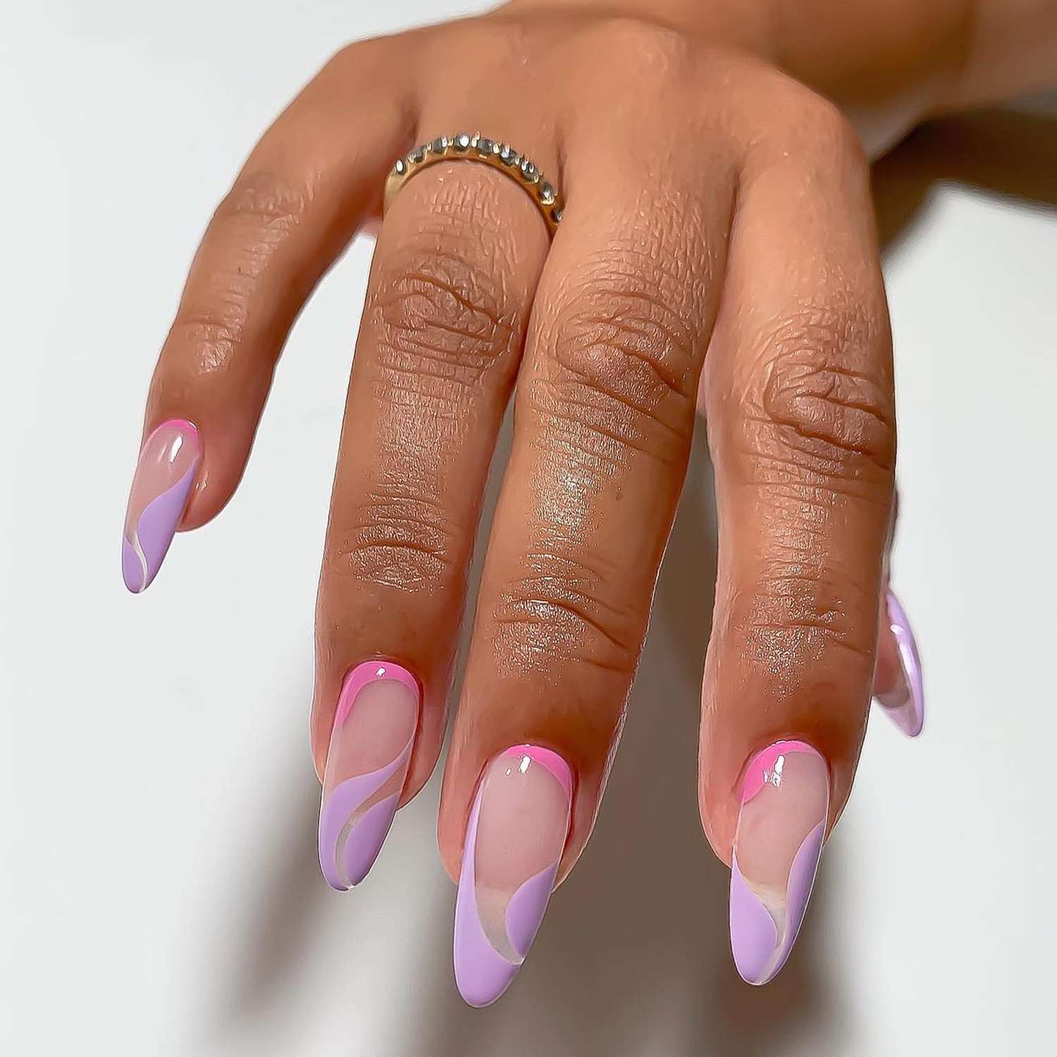 purple french tip nails