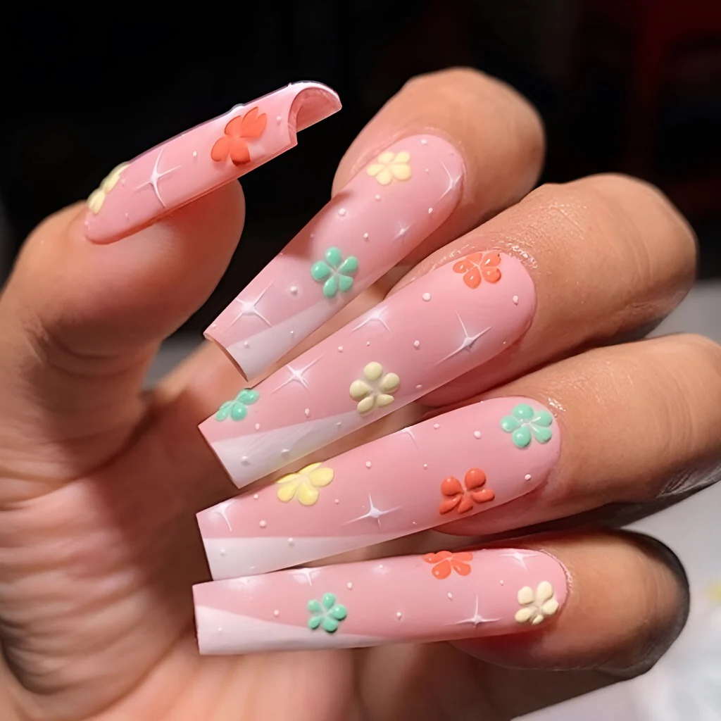 spring acrylic nails