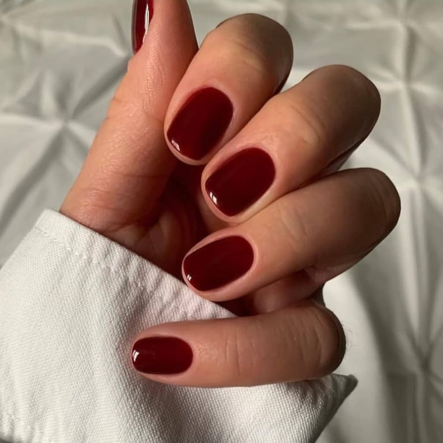 dark red nails