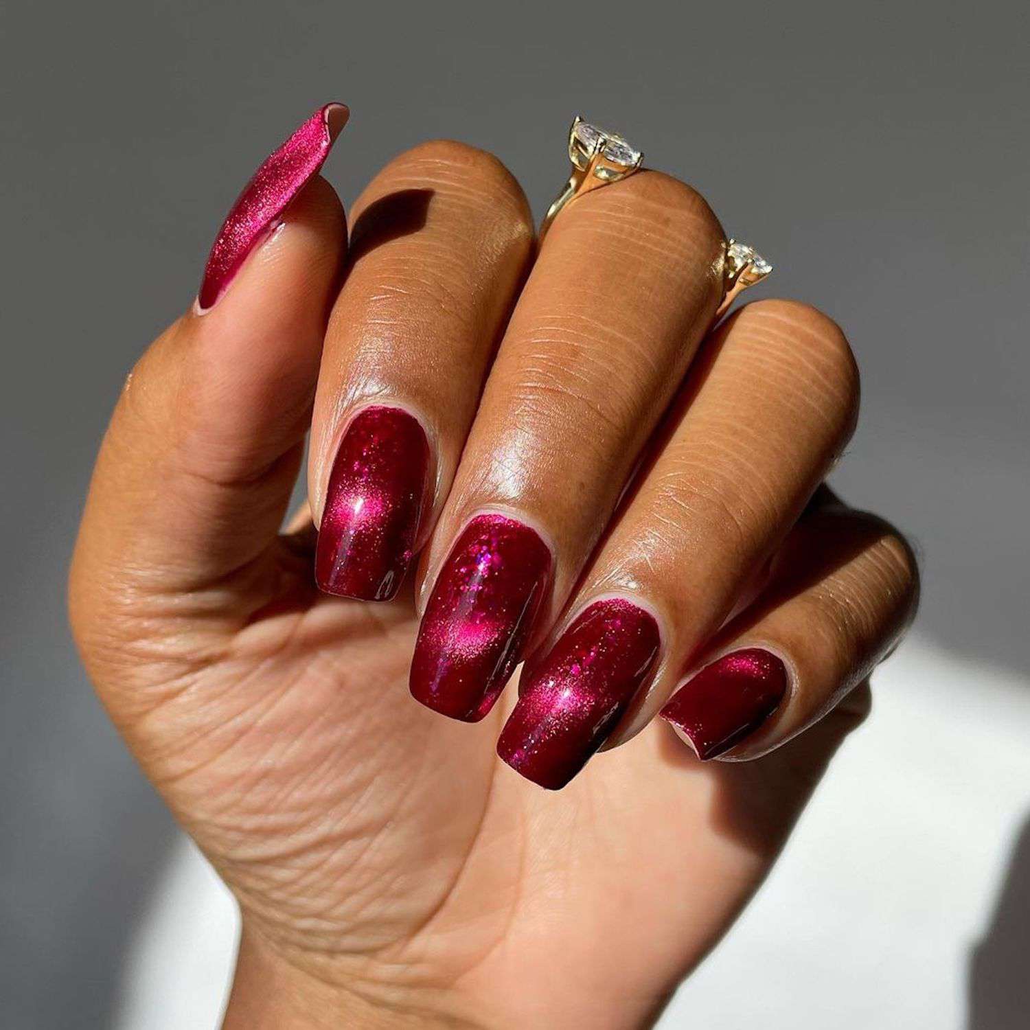 dark red nails