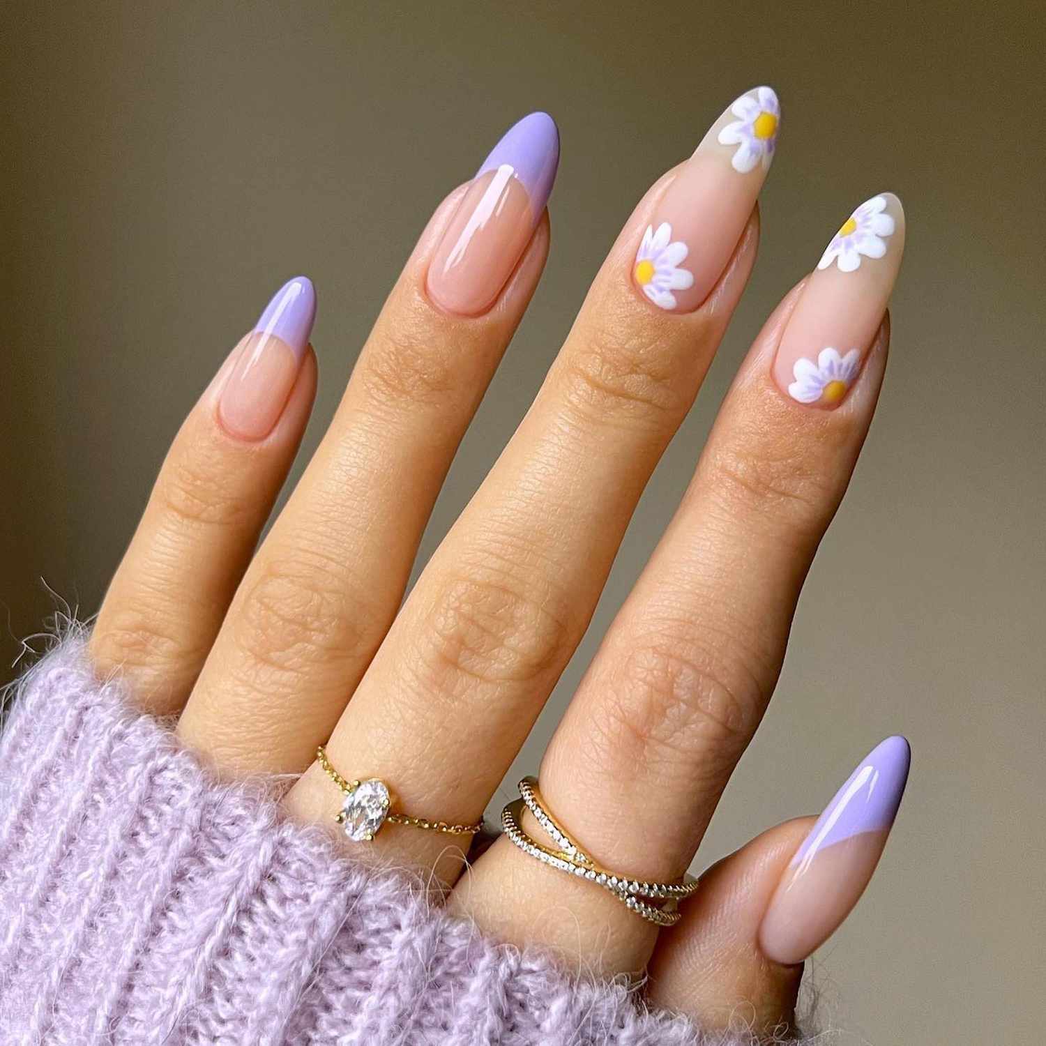 purple french tip nails