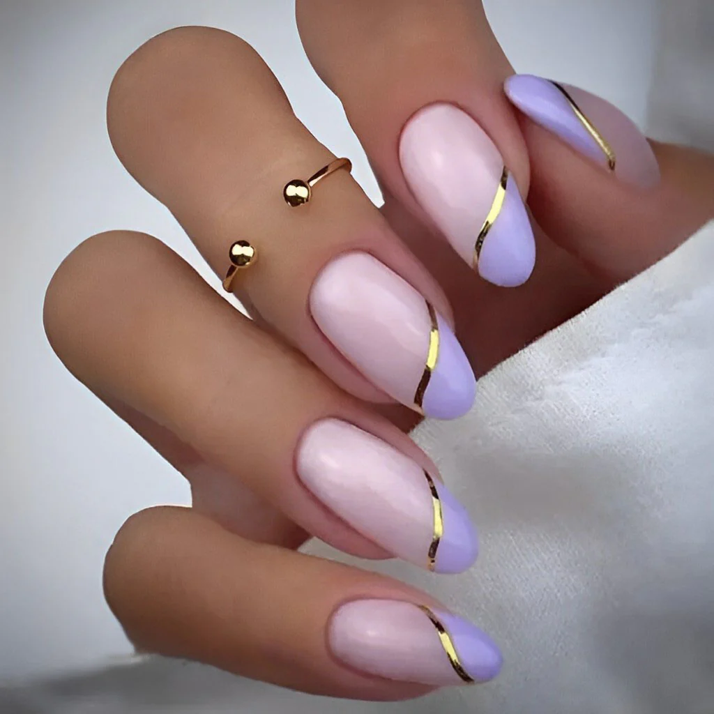 purple french tip nails