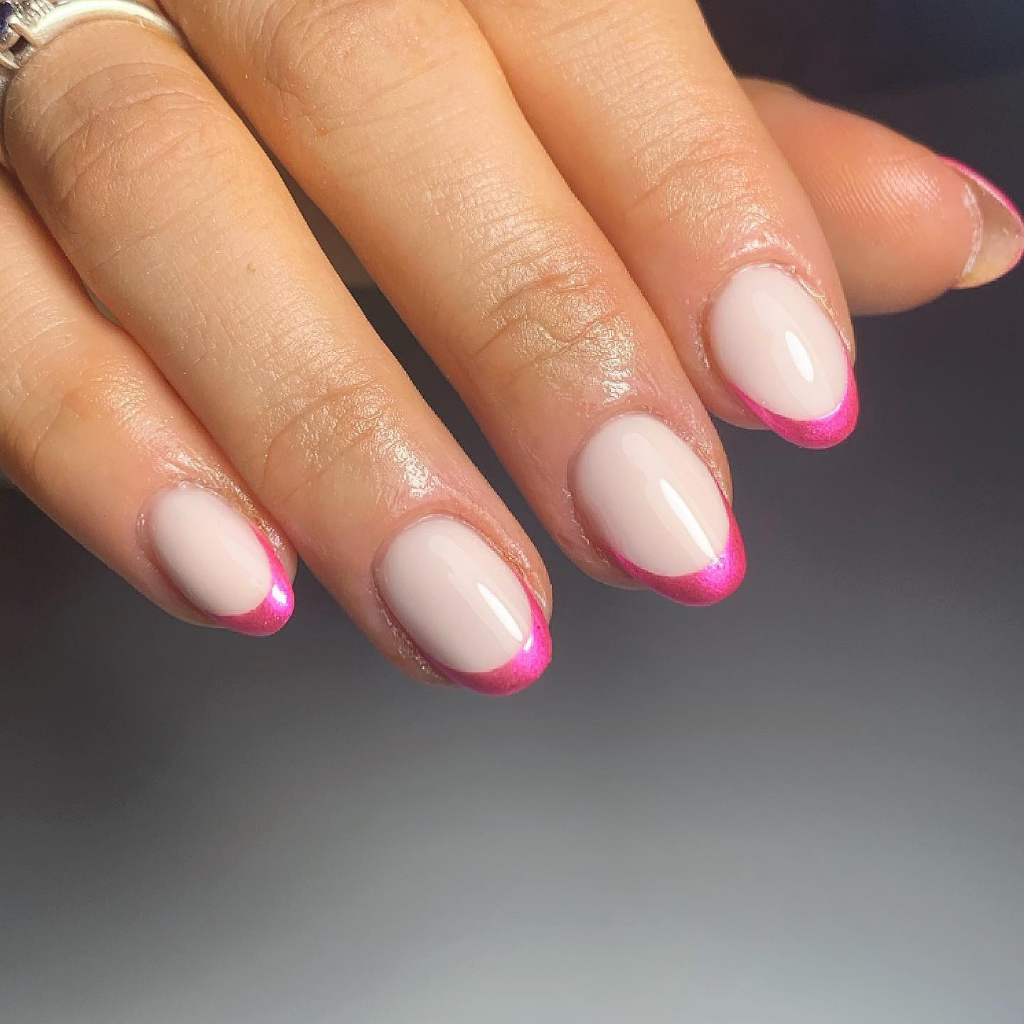 pink and white nails